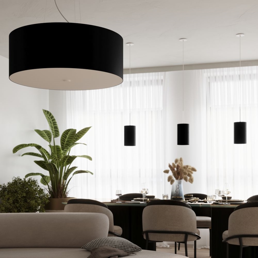 Luster na sajli OTTO 1xE27/60W/230V pr. 15 cm crna