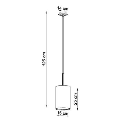 Luster na sajli OTTO 1xE27/60W/230V pr. 15 cm crna