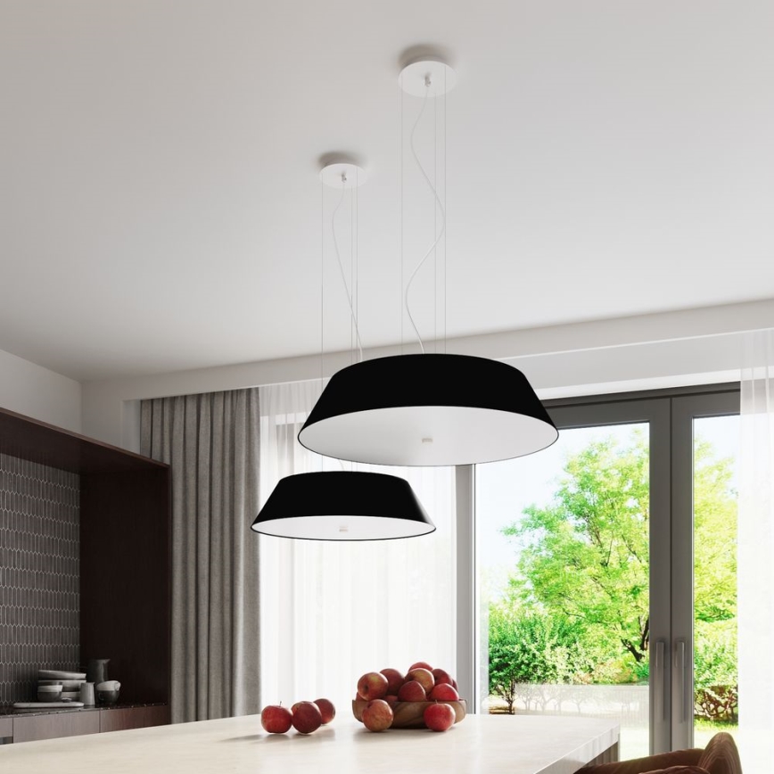 Luster na sajli VEGA 5xE27/60W/230V pr. 60 cm crna