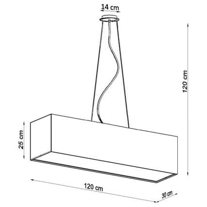 Luster na sajli SANTA 5xE27/60W/230V 120 cm bijela