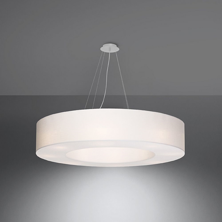 Luster na sajli SATURNO 8xE27/60W/230V pr. 90 cm bijela