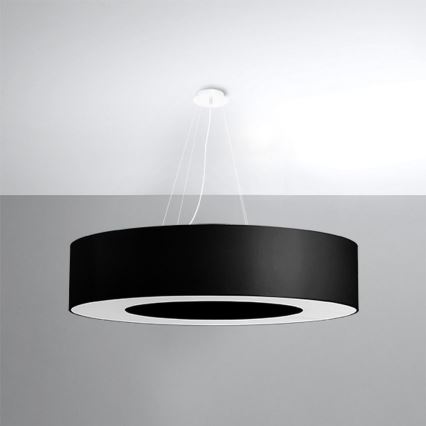 Luster na sajli SATURNO 8xE27/60W/230V pr. 90 cm crna