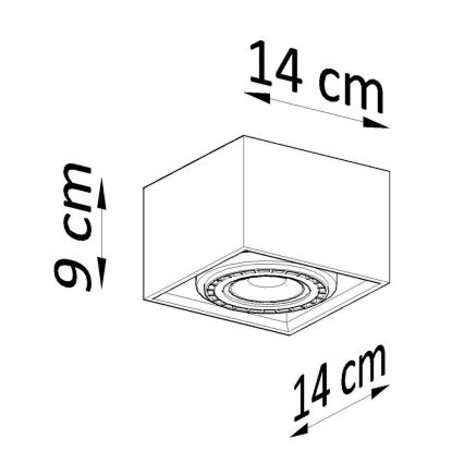 Stropna svjetiljka QUATRO AR111 1xGU10/40W/230V beton