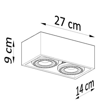 Stropna svjetiljka QUATRO AR111 2xGU10/40W/230V beton