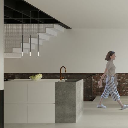 Luster na sajli MOSAIC 1xG9/12W/230V crna/sjajni krom
