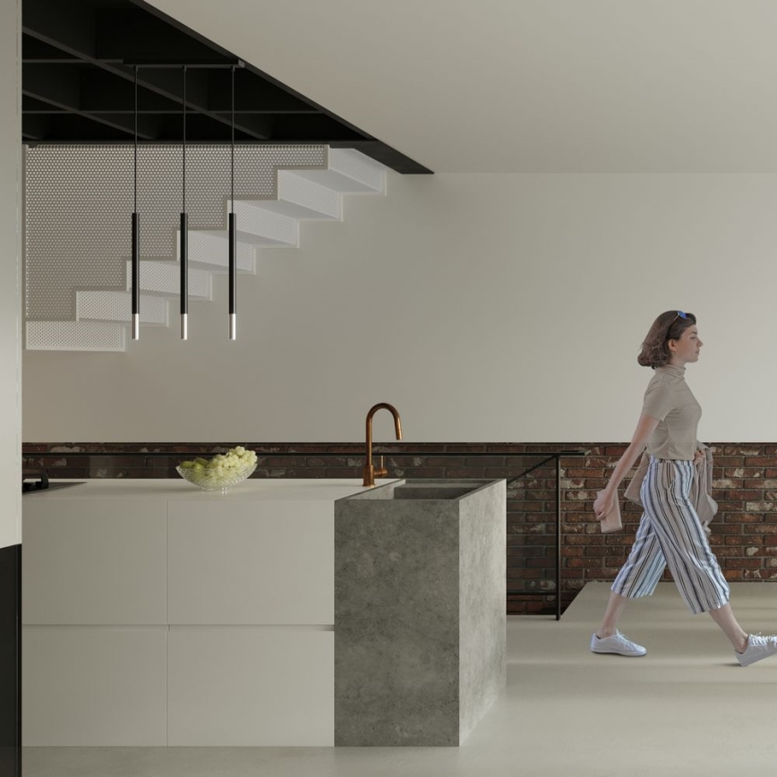 Luster na sajli MOSAIC 1xG9/12W/230V crna/sjajni krom