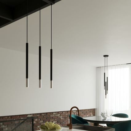 Luster na sajli MOSAIC 1xG9/12W/230V crna/sjajni krom