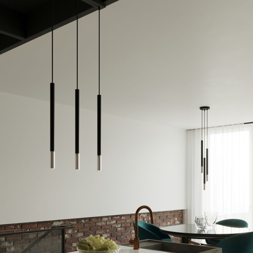 Luster na sajli MOSAIC 1xG9/12W/230V crna/sjajni krom