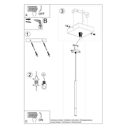 Luster na sajli MOSAIC 1xG9/12W/230V crna/sjajni krom