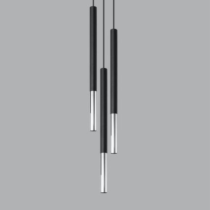 Luster na sajli MOSAIC 3xG9/12W/230V crna/sjajni krom