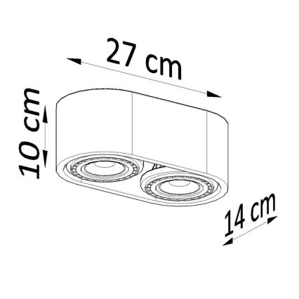 Stropna svjetiljka BASIC AR111 2xGU10/40W/230V bukva