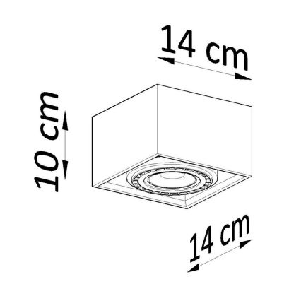 Stropna svjetiljka QUATRO AR111 1xGU10/40W/230V bukva