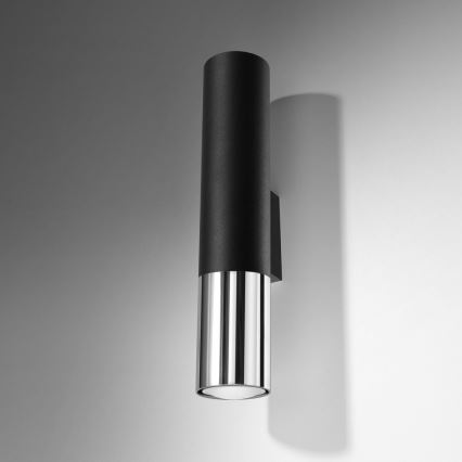 Zidna svjetiljka LOOPEZ 2xGU10/10W/230V crna/sjajni krom