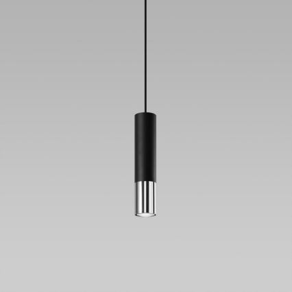 Luster na sajli LOOPEZ 1xGU10/10W/230V crna/sjajni krom