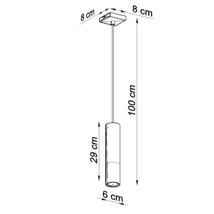 Luster na sajli LOOPEZ 1xGU10/10W/230V crna/krom