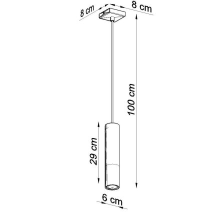 Luster na sajli LOOPEZ 1xGU10/10W/230V crna/bakar