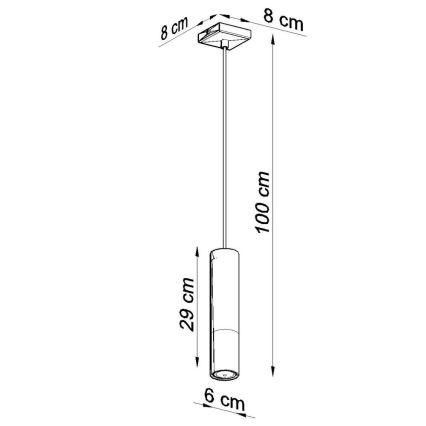 Luster na sajli LOOPEZ 1xGU10/40W/230V crna/zlatna