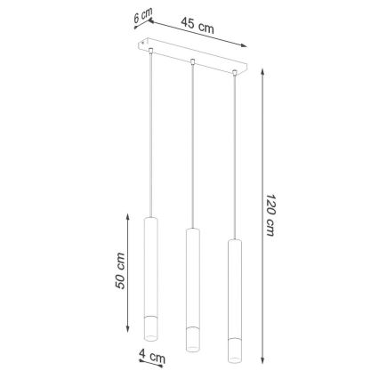 Luster na sajli VIZIER 3xG9/40W/230V bijela