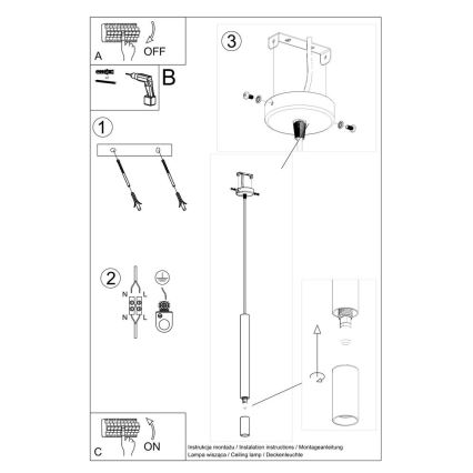 Luster na sajli VIZIER 1xG9/40W/230V crna