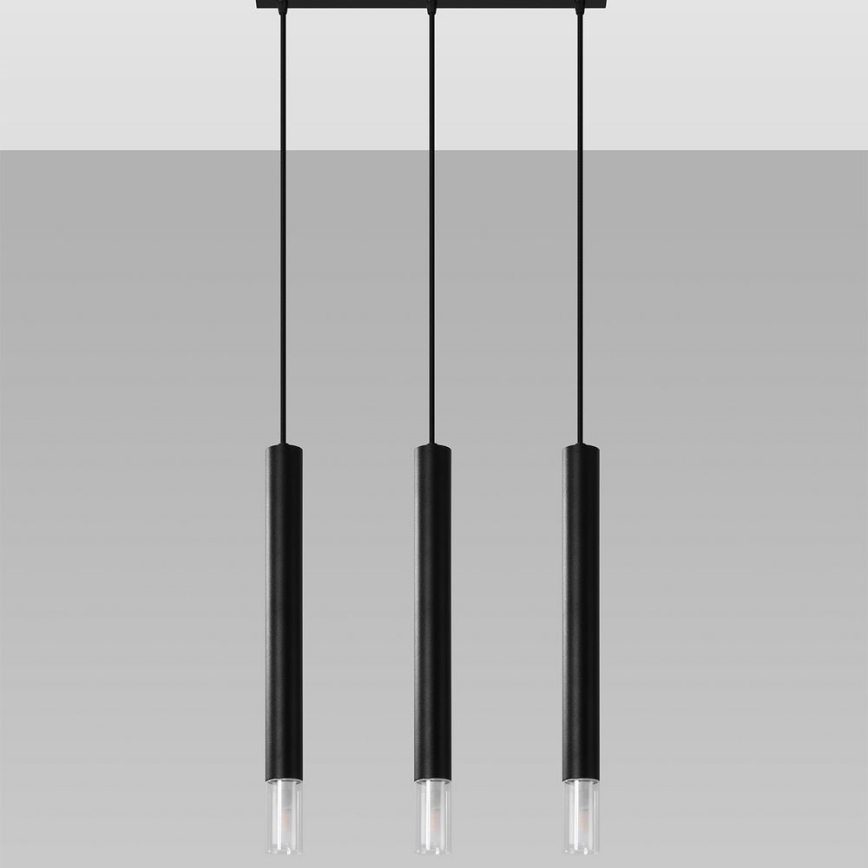 Luster na sajli VIZIER 3xG9/12W/230V crna