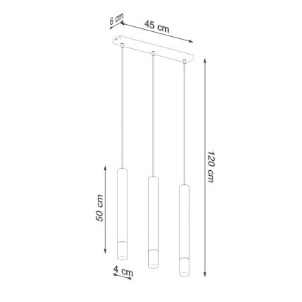 Luster na sajli VIZIER 3xG9/12W/230V crna