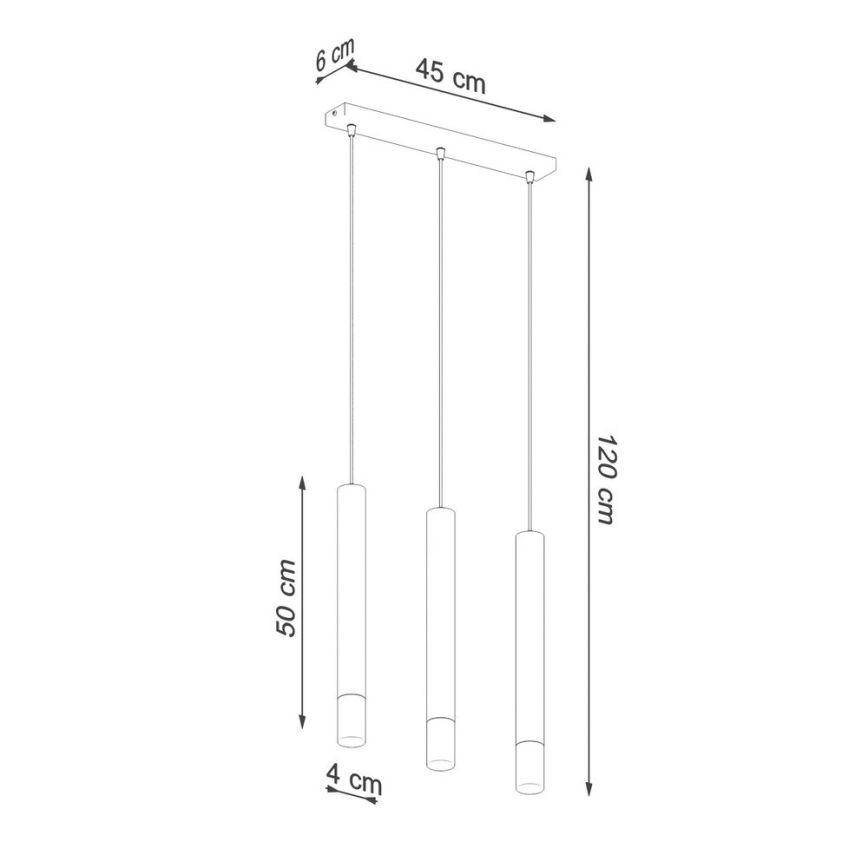 Luster na sajli VIZIER 3xG9/12W/230V crna