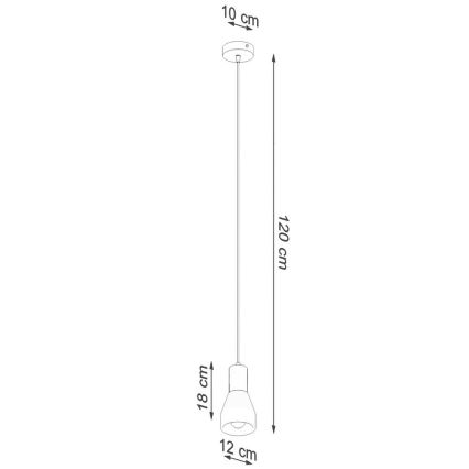 Luster na sajli QUBIC 1xE27/60W/230V beton/breza/bukva