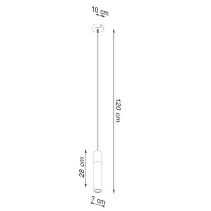 Luster na sajli ZANE 1xGU10/40W/230V beton/breza/bukva