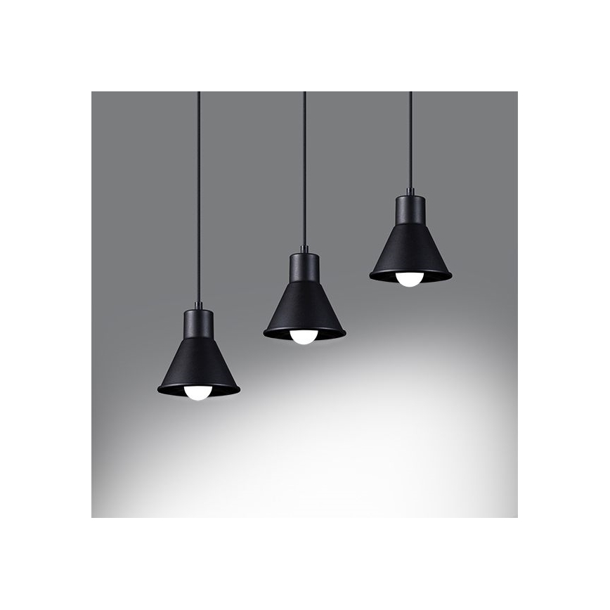 Luster na sajli TALEJA 3xE27/60W/230V crna