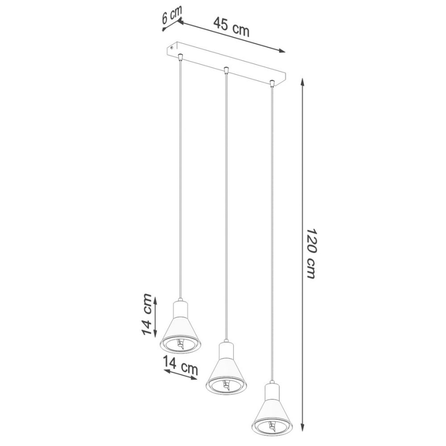 Luster na sajli TAZILA 3xES111/60W/230V bijela