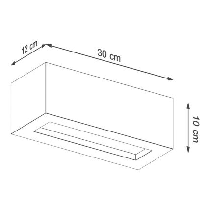 Zidna svjetiljka VEGA 1xE27/60W/230V 30 cm beton