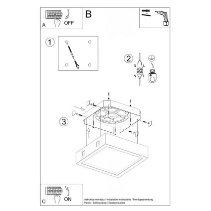 LED Stropna svjetiljka RIZA LED/18W/230V beton