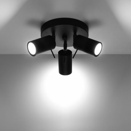 Reflektorska svjetiljka RING 3xGU10/10W/230V crna