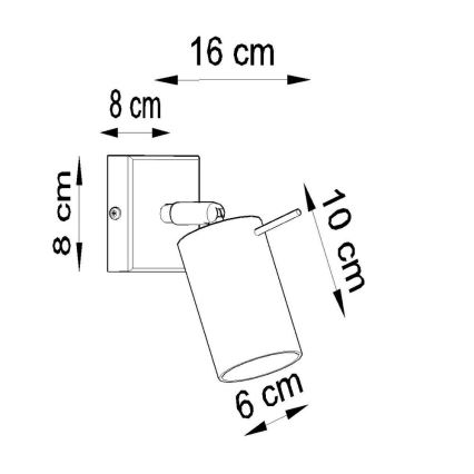 Zidna reflektorska svjetiljka RING 1xGU10/10W/230V crna