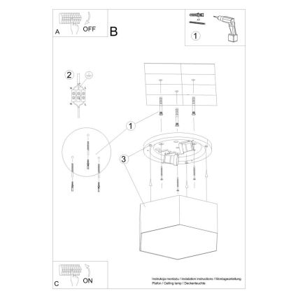 Stropna svjetiljka SUNDE 2xE27/60W/230V 15,5 cm crna