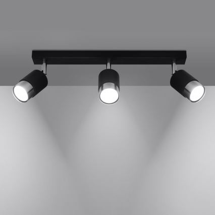 Reflektorska svjetiljka NERO 3xGU10/40W/230V crna/sjajni krom