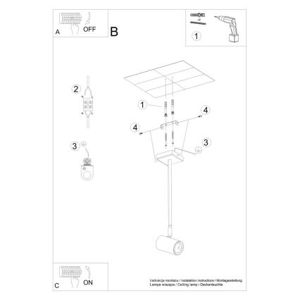 Viseći luster NORANO 1xGU10/40W/230V crna