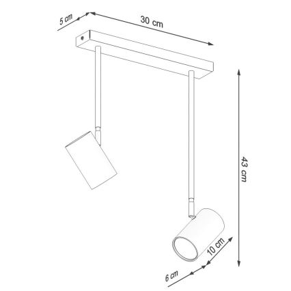 Viseći luster NORANO 2xGU10/40W/230V crna