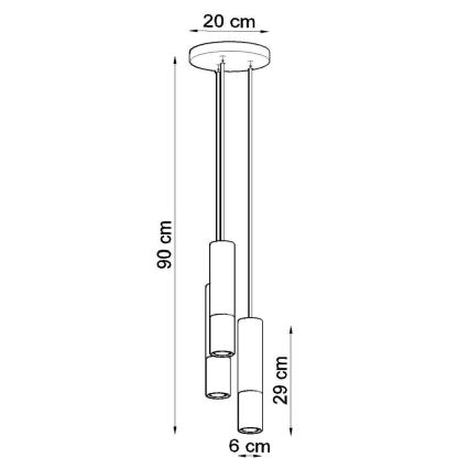 Luster na sajli LAGOS 3xGU10/10W/230V bijela