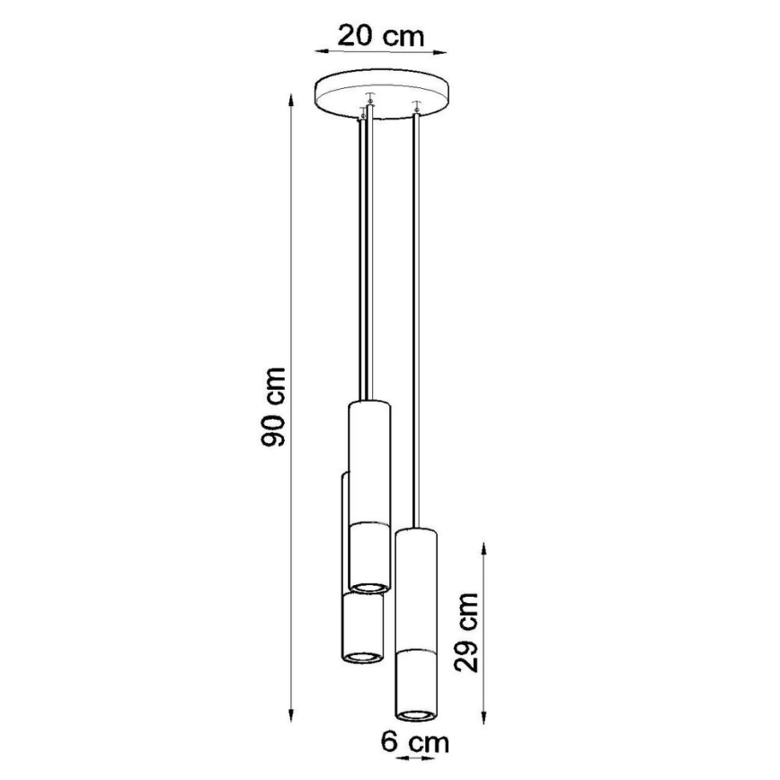 Luster na sajli LAGOS 3xGU10/10W/230V bijela