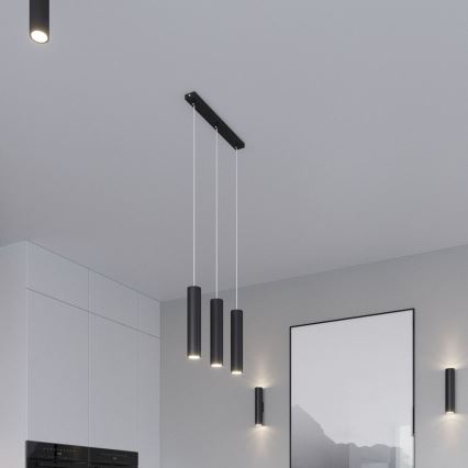 Luster na sajli LAGOS 3xGU10/10W/230V crna