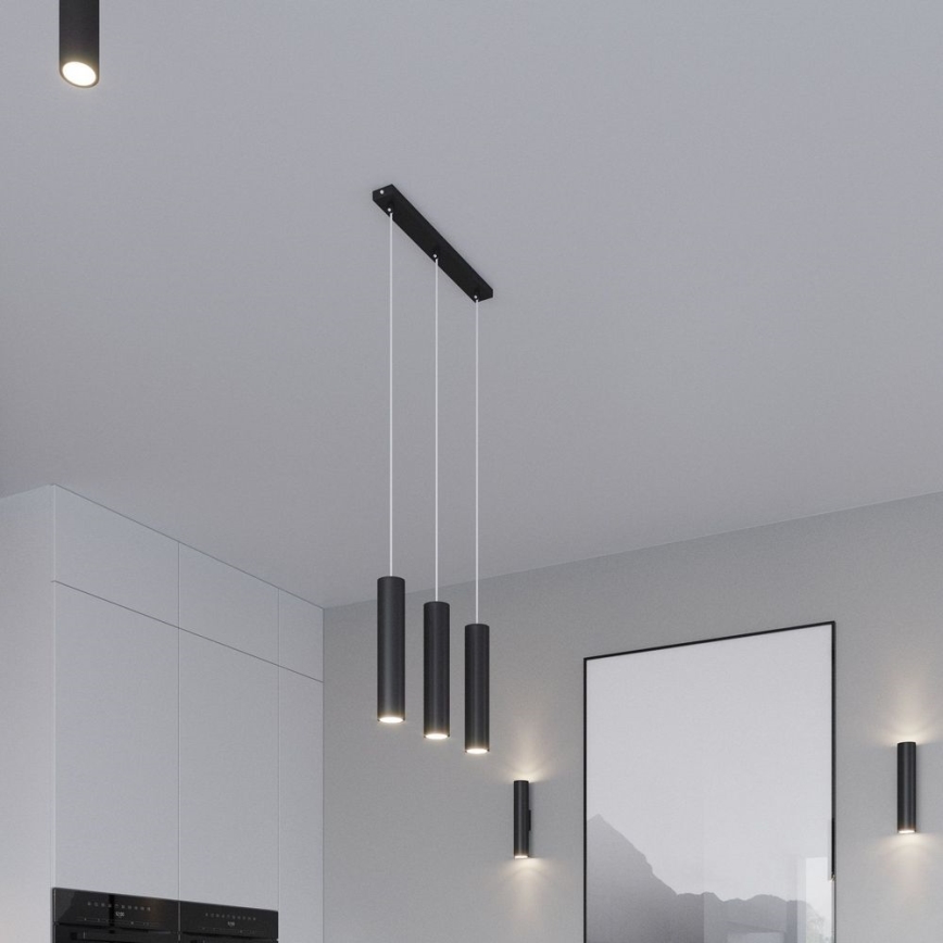 Luster na sajli LAGOS 3xGU10/10W/230V crna