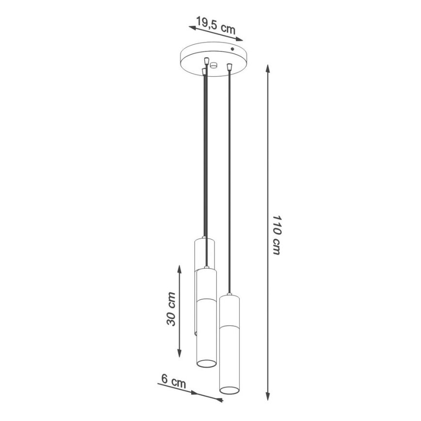 Luster na sajli BORGIO 3xGU10/40W/230V beton/metal crna