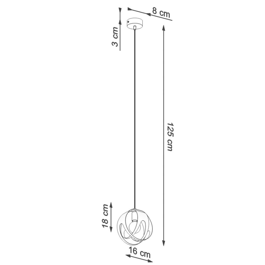 Luster na sajli TULOS 1xE27/60W/230V bijela