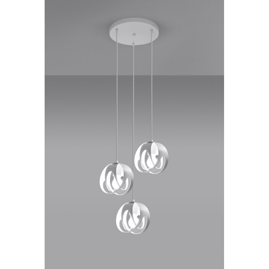 Luster na sajli TULOS 3xE27/60W/230V bijela