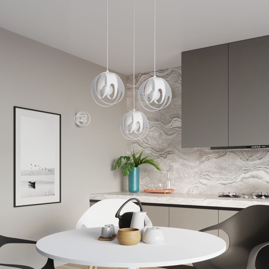 Luster na sajli TULOS 3xE27/60W/230V bijela