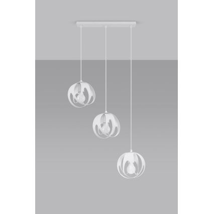 Luster na sajli TULOS 3xE27/60W/230V bijela