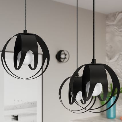 Luster na sajli TULOS 1xE27/60W/230V crna