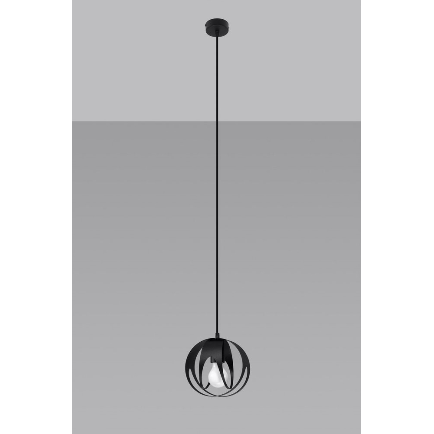 Luster na sajli TULOS 1xE27/60W/230V crna