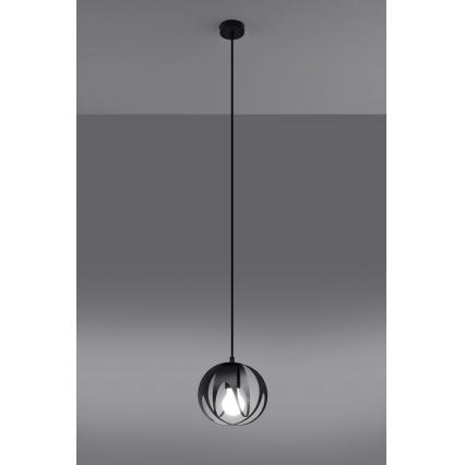 Luster na sajli TULOS 1xE27/60W/230V crna